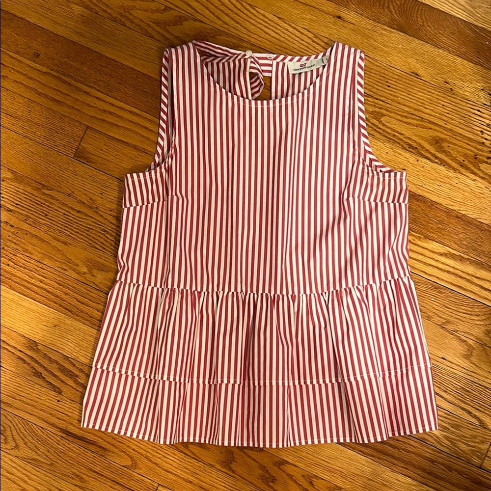 Vineyard Vines Red and White Striped Blouse
